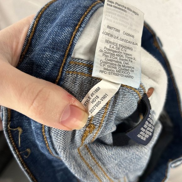 Madewell SIZE 25 9” High Rise Skinny Blue Jeans Distressed Raw Released Hem - Picture 11 of 11